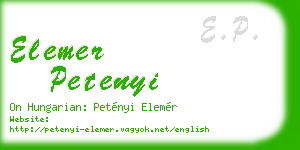 elemer petenyi business card