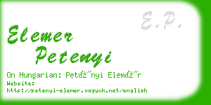 elemer petenyi business card